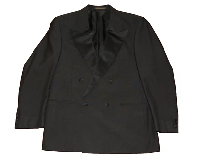 ST. MICHAEL (M & S) Vintage Double Breasted Dinner Jacket Black Mens 40" Chest - Image 1 of 4