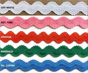 3/8" Stretch Elastic Novelty Ric Rac Zig Zag Trim - 18 Continuous Yards! - Picture 1 of 9