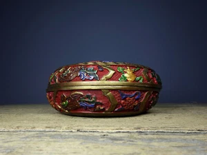 Altes Konvolut Lackwaren Malerei Farbe Ring Schatulle Schmuckkästchen - Bild 1 von 9