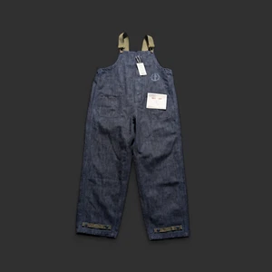 New Uncle FU Men Size XL WWII Navy Deck Marine Denim Bib Overall Rugged - Picture 1 of 14