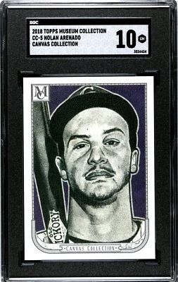 2018 Topps Museum Collection Nolan Arenado Canvas Collection SGC 10 GE MINT - Image 1 of 2