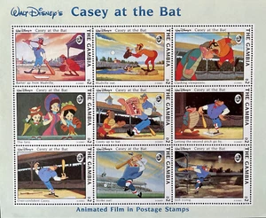 GAMBIA WALT DISNEY CASEY AT THE BAT BRIEFMARKEN 1993 POSTFRISCH BASEBALL SPORT CARTOON - Bild 1 von 1