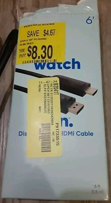 Reloj onn. Cable HDMI Premium de 6' pies optimizado para video 4K sonido envolvente 7,2 Foto 1 de 2
