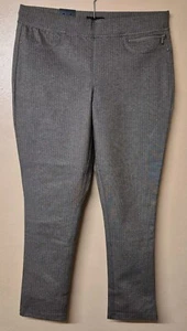 DKNY Jeans Leggings Brown Grey Stripe Stretch W38 L29 Size XL - Picture 1 of 7