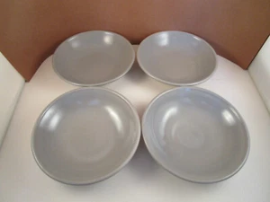 Vintage Hazel Atlas Milk Glass Ovide Platonite Gray Set of 4 Berry Bowls B - Picture 1 of 6