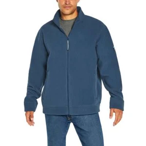 NWT ORVIS Men's Full Zip Fleece Jacket Pockets BLUE Long Sleeve Sz M Patch Logo - Picture 1 of 9