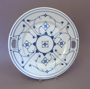 Indisch Blau Antike runde Beilagenplatte mit Henkelgriffen Porzellan w. Rhenania - Bild 1 von 8