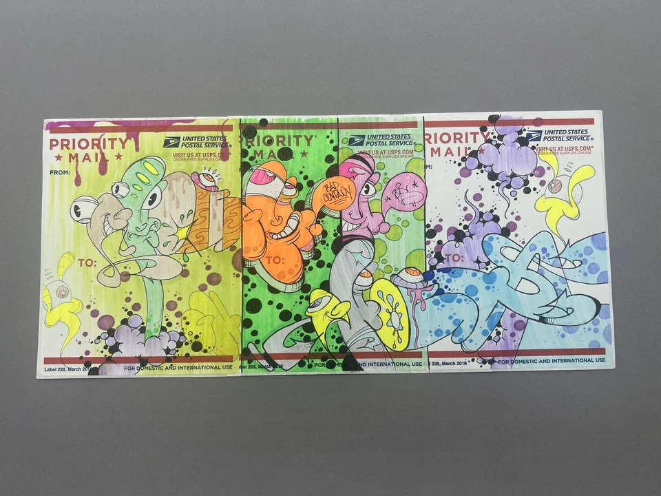 Obra de Arte Original - Fantasma RIS Graffiti Dibujo Nueva York Street Art Nueva York 12" x 5.5" Foto 1 de 1