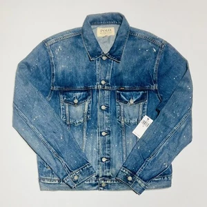 Polo Ralph Lauren Men’s Size XL Paint Splatter Denim Trucker Jacket MSRP $198 - Picture 1 of 5