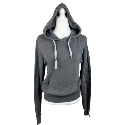 CHRLDR Suéter Mujer Pequeño Gris Pullover Sudadera con Capucha Estampado de Calavera Manga Animadora Foto 1 de 4