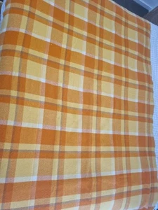VENTURE vintage orange check wool single size excellent condition 147cm x 220cm - Picture 1 of 5