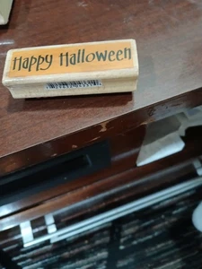 happy Halloween rubber stamp unused - Picture 1 of 1