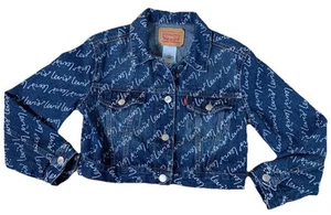 levis girls medium blue denim logo trucker jacket EE - Picture 1 of 8
