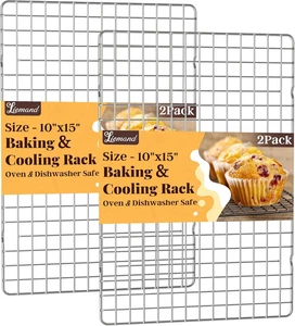 Rastrelliere di Raffreddamento per Cottura e Cottura - 2 PZ 10" X 15" Griglia Filo Rastrelliera da Forno per - Foto 1 di 12