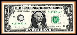 Billete de $1 dólar 2017 estrella reemplazo Dallas Texas Estados Unidos EE. UU. AU Estados Unidos - Imagen 1 de 2