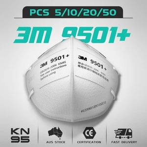 3M 9501+ Face Mask Mouth Masks Reusable Respirator Anti Dust Flu 5/10/20/50pcs - Picture 1 of 49