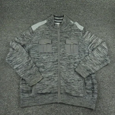 Chaqueta Calvin Klein Para Hombre XL Gris Cremallera Completa Tejida Utilidad Bolsillos en el Pecho Cuello Simulado Foto 1 de 4