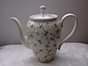 Antike CT Carl Tielsch-Attwasser Germany Tee-/Kaffeekanne, Rosen - Bild 1 von 9