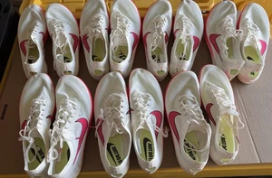 Lot Of 7 Nike ZoomX Dragonfly Track & Field White Distance Spikes **SHOES ONLY** - Picture 1 of 6