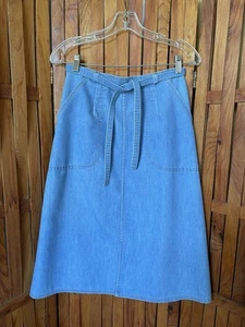Vintage Blue Denim Jean Soft Wrap Around Skirt Women's Union Made USA - Picture 1 of 7
