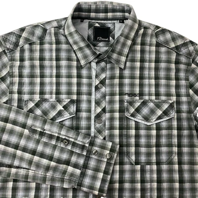 7 Diamonds Pearl Snap Shirt Mens XL Western Plaid Cowboy Rodeo Button Down - Image 1 of 4