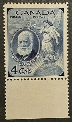 Sellos de viaje: estampillas de Canadá de 1947 Scott #274 Alexander Graham Bell como nuevas MNH OG Foto 1 de 4
