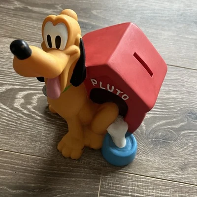 Disney Pluto with Doghouse & Bone Vinyl Piggy Bank with Original Stopper 7” Tall - Image 1 of 4