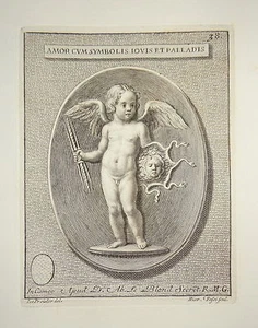 1736-GRECIA-ARCHITETTURA-COLLECTANEA ROMANORUM-RARA-AMOR-AMORE-SIMBOLI-IN CAMEO - Bild 1 von 1