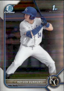 2022 BOWMAN DRAFT CHROME 1ST HAYDEN DUNHURST KANSAS CITY ROYALS #BDC-44 - Picture 1 of 2