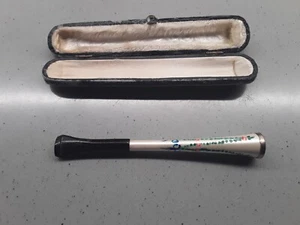 Antique 1910 German Enameled Guilloche Cigarette Holder With Sliding Mechanism - Picture 1 of 4
