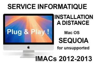 Service Installation Mac OS SEQUOIA pour IMAC 2010 2011 2012 2013 - 21,5" - 27" - Photo 1/1
