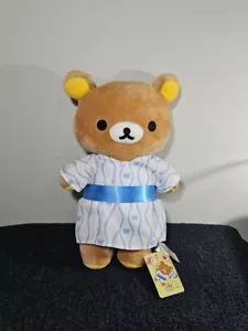 NEW San-X Rilakkuma Summer Yukata 16” Plush Kimono Japan Round 1 Brown Bear NWT - Picture 1 of 3