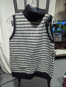 Vintage Lauren Ralph Lauren M Pullover Weste Hase Kaschmirmischung Hahnentritt - Bild 1 von 8