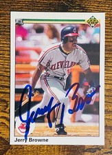 2020 HISTORIC AUTOGRAPHS JERRY BROWNE AUTO CLEVELAND GUARDIANS 1990 UPPER DECK