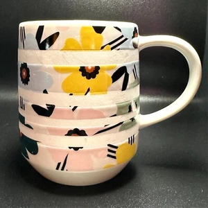 STARBUCKS Ceramic Coffee Cup/Mug 12 Oz. Banded Floral Design Spring 2018 - Picture 1 of 7