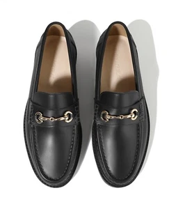 Mocasines Firenze Atelier hechos a mano de cuero negro mate mordida de caballo mocasines de centavo - Imagen 1 de 15