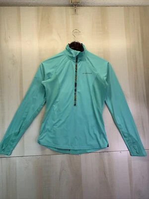 Top deportivo Brooks para correr para mujer talla S azul verdoso 1/2 cremallera estampado floral-4684 Foto 1 de 4