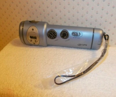 GPX Sports AM FM Radio Flashlight Clock Emergency Siren Portable  - Image 1 of 4