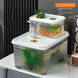 Plastic Desktop Goldfish Bowl Desktop Hydroponic Ecological Box - Picture 1 of 12