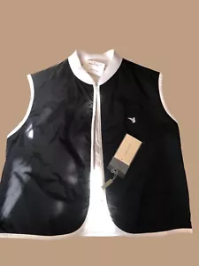 Mens NWT 80s 1980s Vtg Emporio Armani Black & White Nylon zip up vest 52 L NOS - Picture 1 of 11