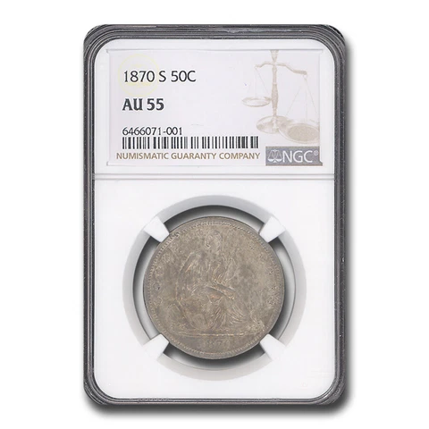 1870-S Liberty Seated Half Dollar AU-55 NGC - SKU#270553 Cover