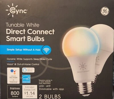 GE CYNC Smart LED Light Bulbs Full Color Bluetooth, Wi-Fi Enabled Alexa Google - Image 1 of 4