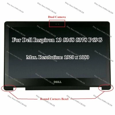 13.3" FHD LCD Touch Screen Digitizer Assembly For Dell Inspiron 13 5378 P69G - Image 1 of 4