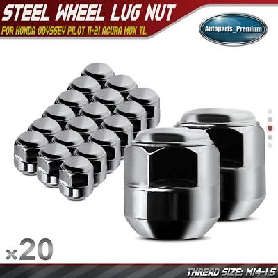 20x Tuerca de rueda delantera y trasera M14-1.50 para Honda Odyssey Pilot 11-21 Acura MDX Foto 1 de 4
