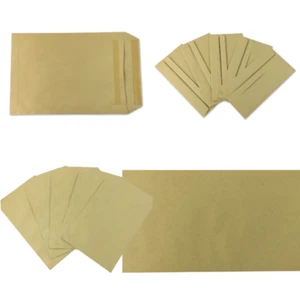BROWN PAPER ENVELOPES A6/A5/A4 *ANY QTY* PLAIN SELF SEAL SEALING OFFICE - Picture 1 of 12