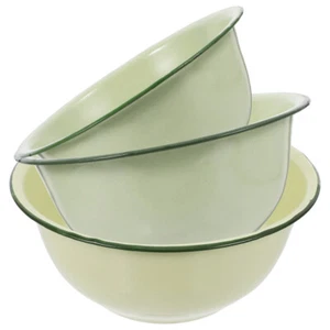3 PCS Vintage Enamel Bowl Kitchen Enamelware Mixing Bowls Accessories - Picture 1 of 12