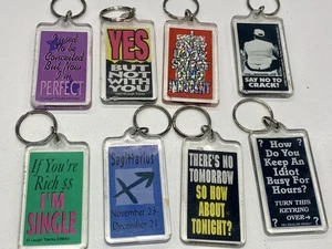 Lote De 8 Llaveros De Colección Y2K Años 90 Cita Divertida Mocoso Moda Compras - Imagen 1 de 9