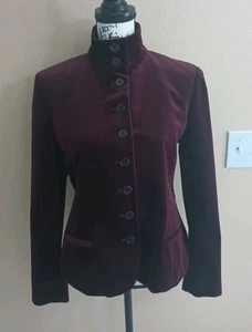 Chaqueta Blazer Lauren Ralph Lauren Talla 12 Terciopelo Borgoña - Imagen 1 de 14