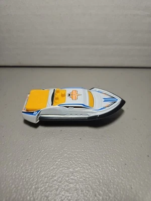 2015 Matchbox  Hydro Cruiser w/Helipad Boat White Orange Clean Combine Shipping  - Image 1 of 4