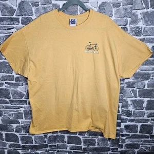 Old Guys Rule T Shirt 2XL Yellow Cranky Bike Racing Dad Grumpy Cycling - Picture 1 of 7
